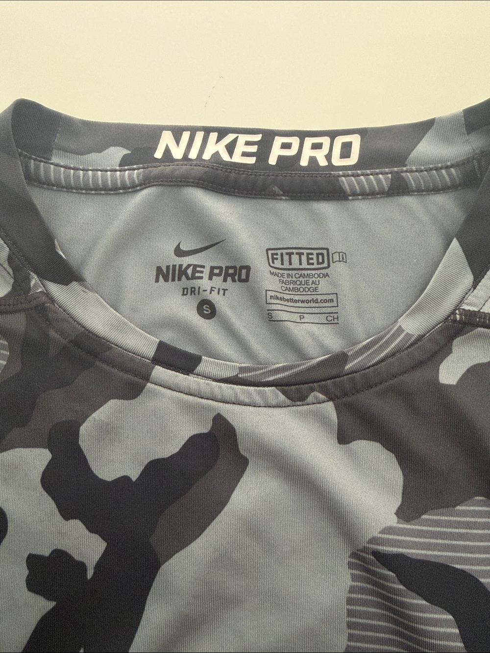Nike Men’s Pro Dri-FIT Camo Rash Guard — Gray & Black